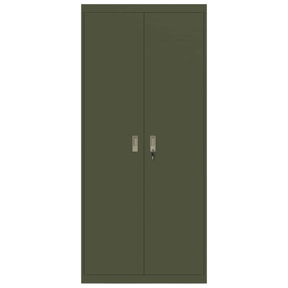 Armadio con archiviazione 2 pcs Verde oliva 90 x 40 x 200 cm