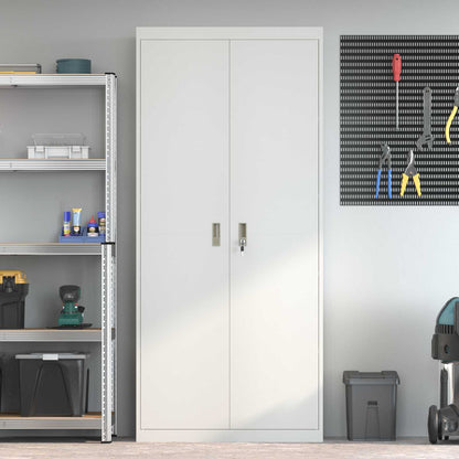 Armadio 2 pcs Bianco 90 x 40 x 200 cm Acciaio laminato a freddo