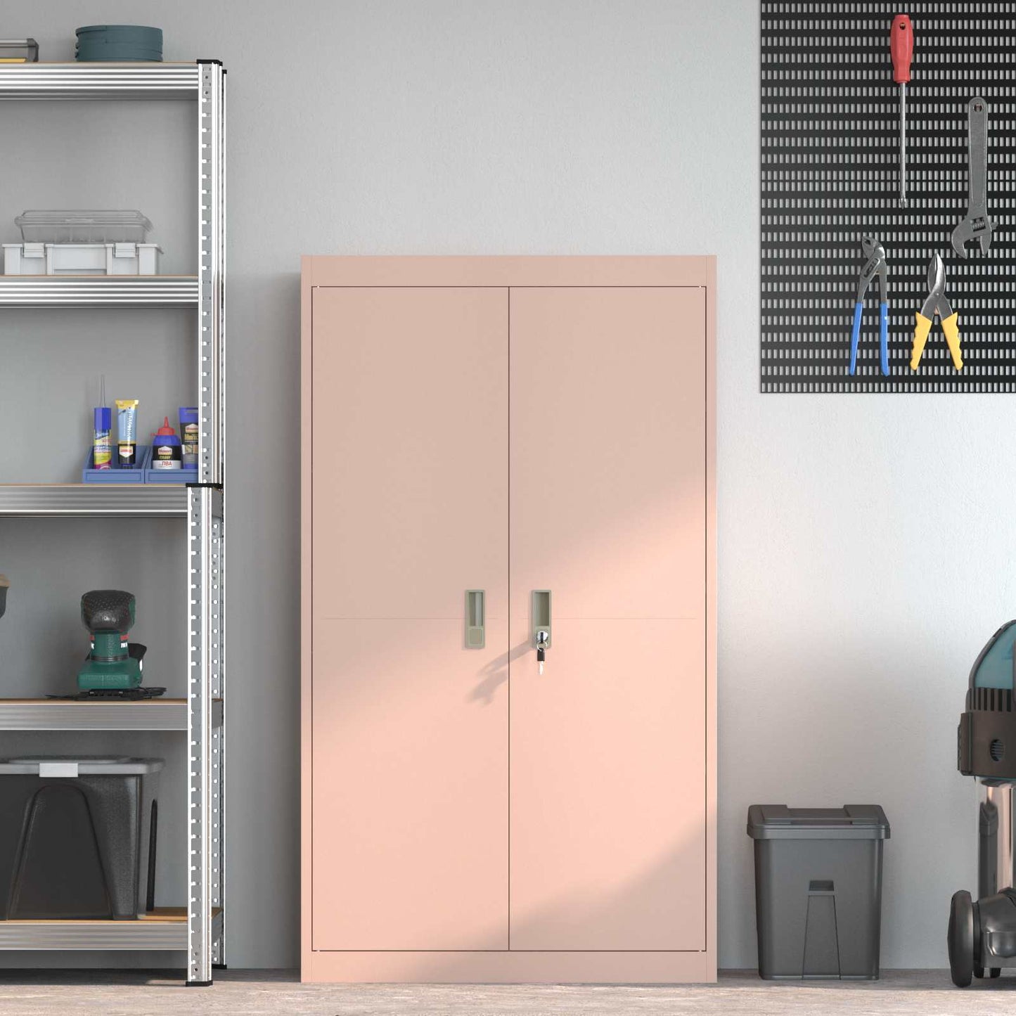 Armadio 2 pcs Rosa 80 x 40 x 140 cm Acciaio laminato a freddo