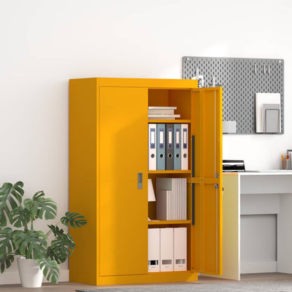 Armadio con archiviazione 2 pcs Giallo senape 80 x 40 x 140 cm