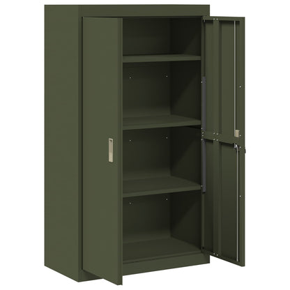 Armadio con archiviazione 2 pcs Verde oliva 80 x 40 x 140 cm