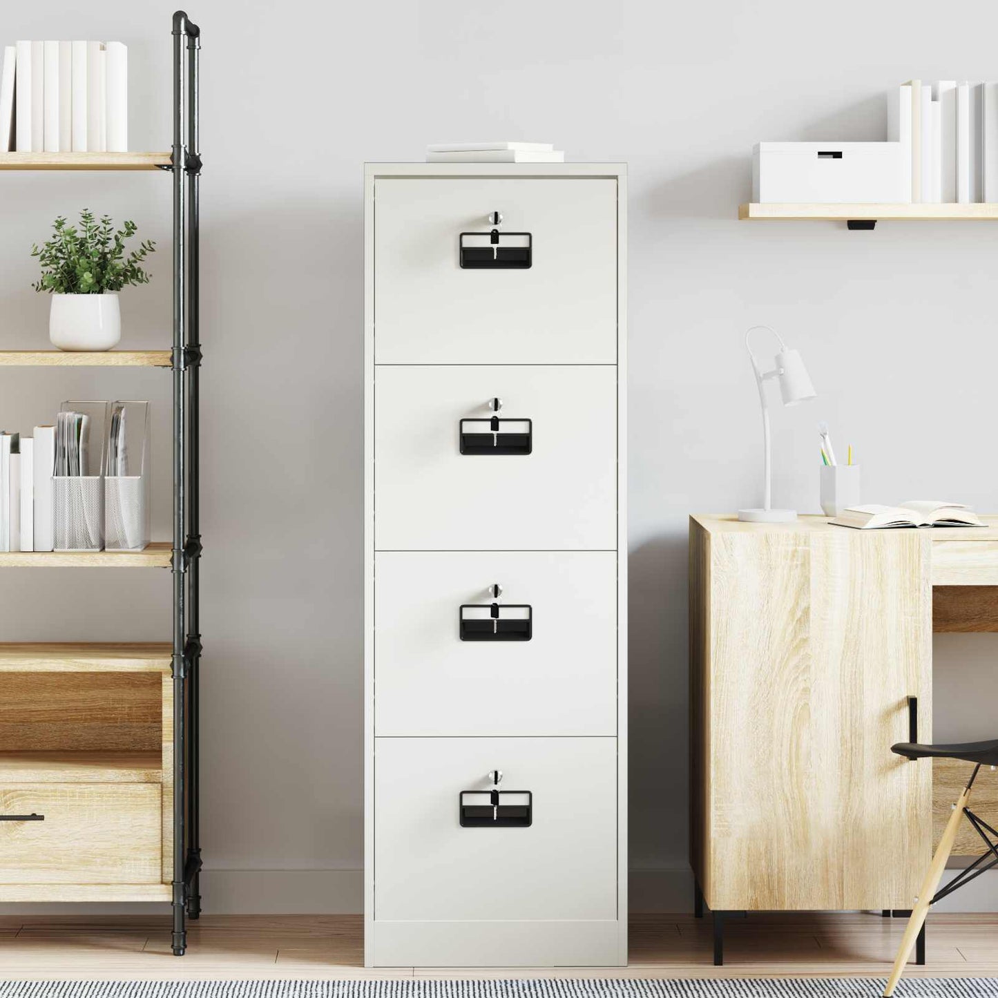 Armadio 2 pcs Bianco 80 x 40 x 180 cm Acciaio laminato a freddo