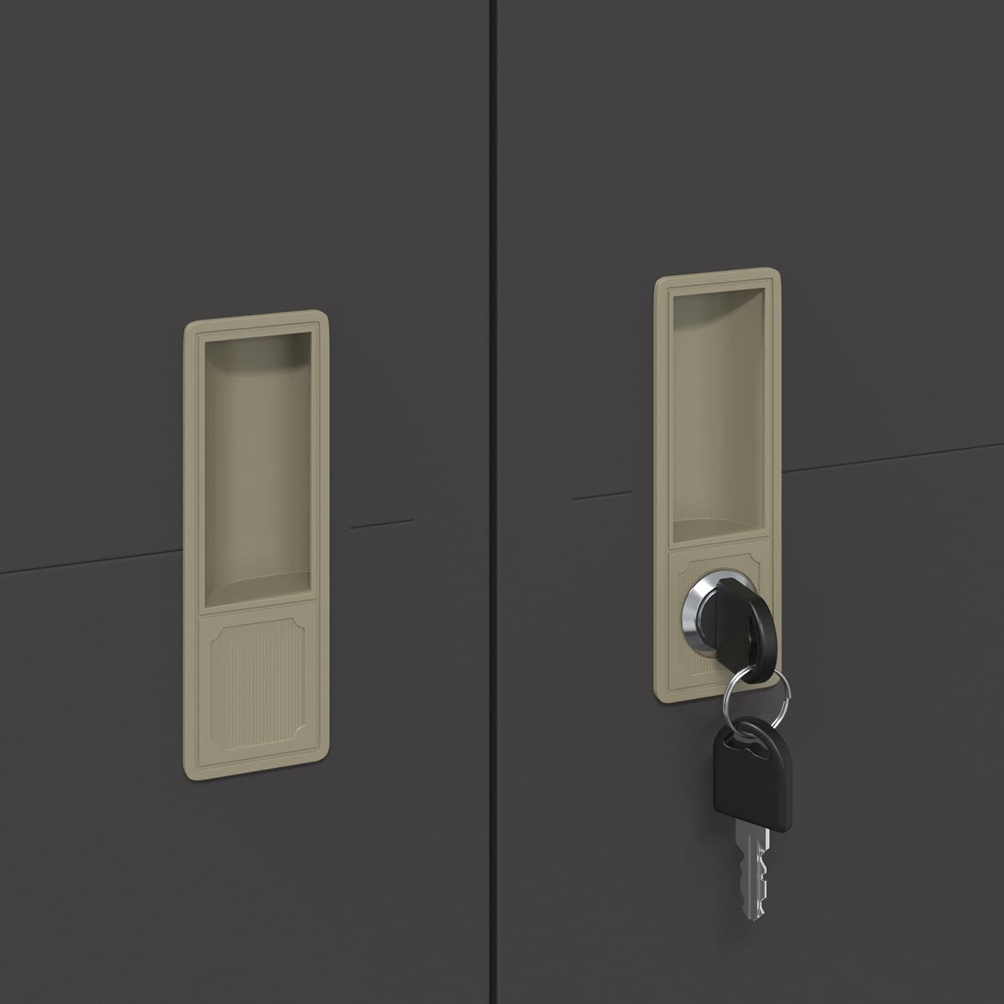 Armadio 2 pcs Nero 60 x 40 x 180 cm Acciaio laminato a freddo