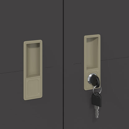 Armadio 2 pcs Nero 60 x 40 x 180 cm Acciaio laminato a freddo