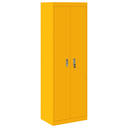 Armadio con archiviazione 2 pcs Giallo senape 60 x 40 x 180 cm