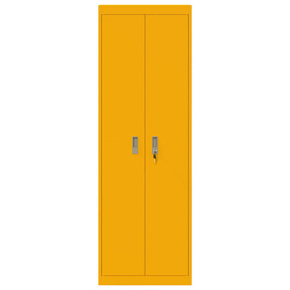 Armadio con archiviazione 2 pcs Giallo senape 60 x 40 x 180 cm