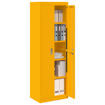 Armadio con archiviazione 2 pcs Giallo senape 60 x 40 x 180 cm