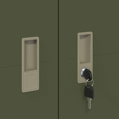 Armadio con archiviazione 2 pcs Verde oliva 60 x 40 x 180 cm