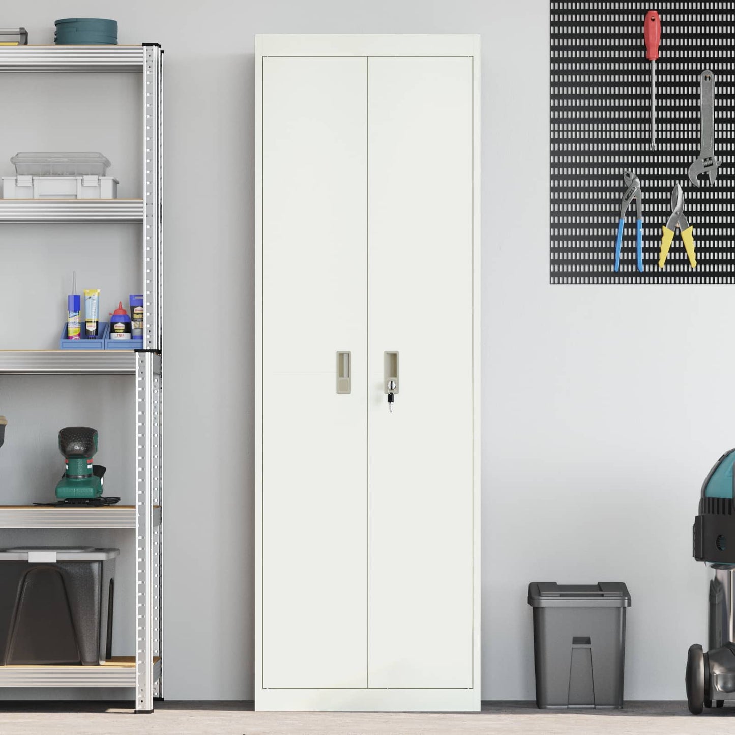 Armadio 2 pcs Bianco 60 x 40 x 180 cm Acciaio laminato a freddo