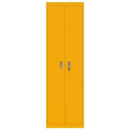 Armadio con archiviazione 2 pcs Giallo senape 60 x 40 x 200 cm