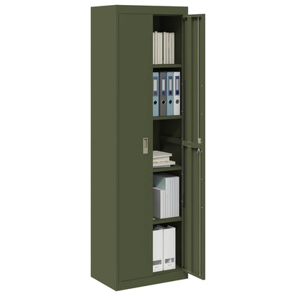 Armadio con archiviazione 2 pcs Verde oliva 60 x 40 x 200 cm