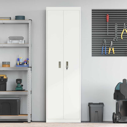 Armadio 2 pcs Bianco 60 x 40 x 200 cm Acciaio laminato a freddo