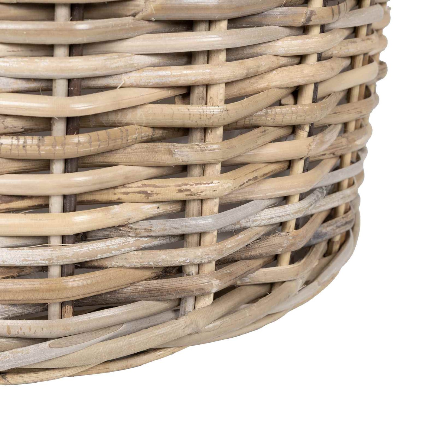 Cestino per piante 2 pz Grigio naturale Rattan Kubu