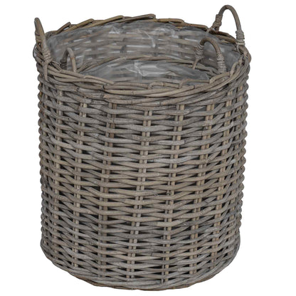 Cestino per piante con archiviazione 2 pcs Grigio Rattan Lacak | homemem39