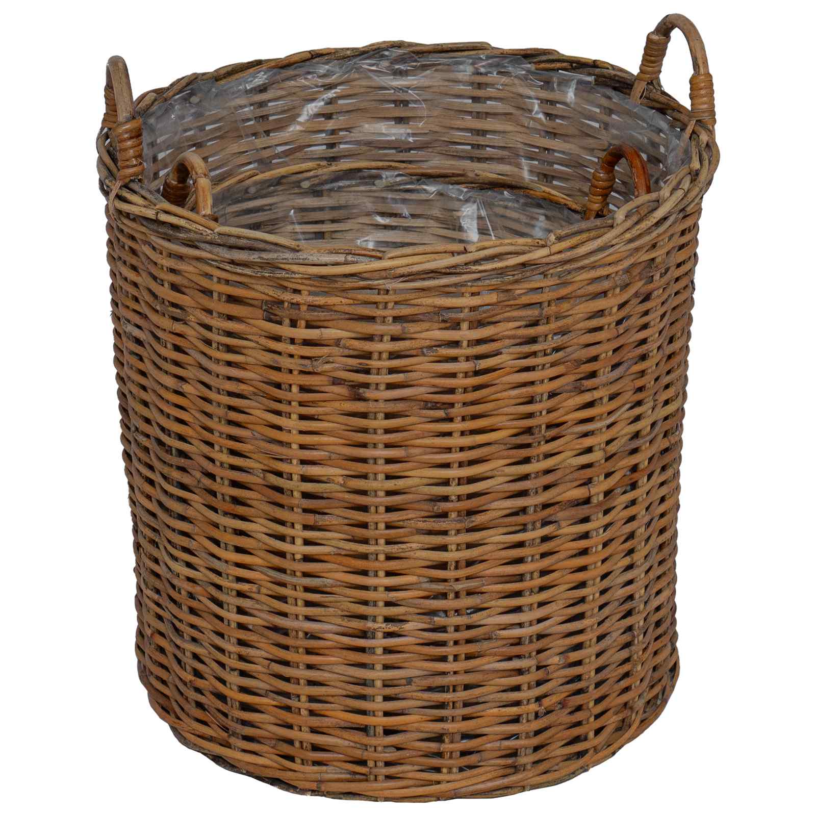 Cestino per piante con archiviazione 2 pcs Marrone Rattan Lacak | homemem39