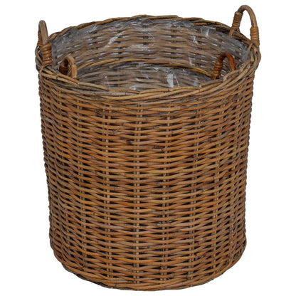 Cestino per piante con archiviazione 2 pcs Marrone Rattan Lacak | homemem39