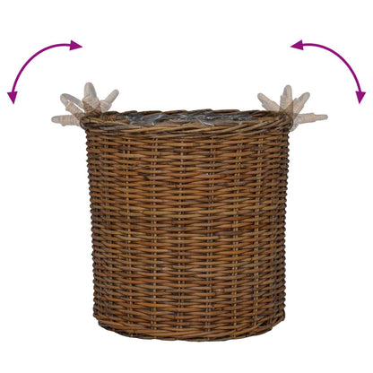 Cestino per piante con archiviazione 2 pcs Marrone Rattan Lacak | homemem39