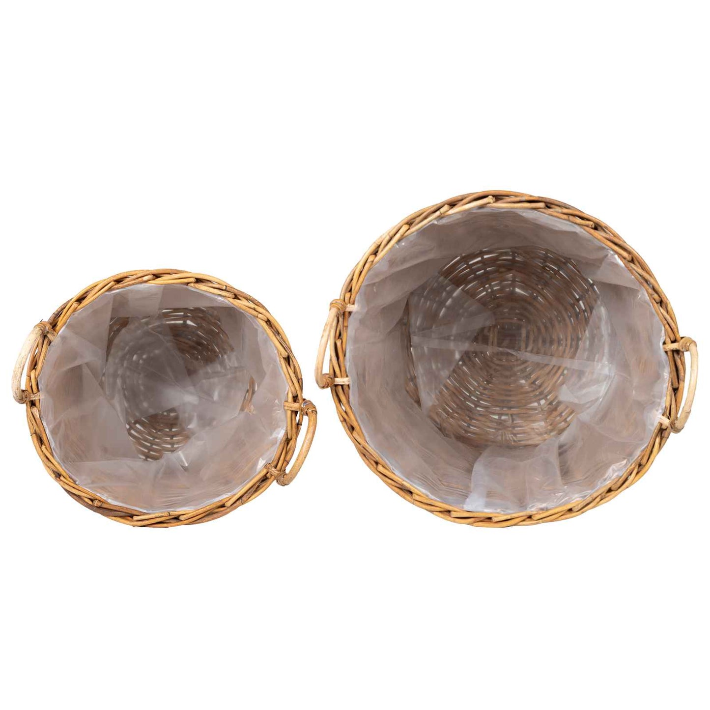 Cestino per piante 2 pz Marrone Naturale Rattan Kubu