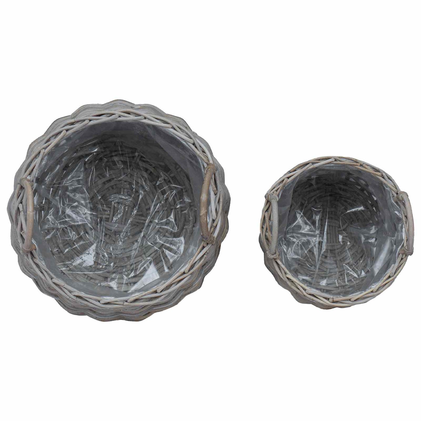 Cestino per piante con archiviazione 2 pcs Grigio Rattan Lacak | homemem39