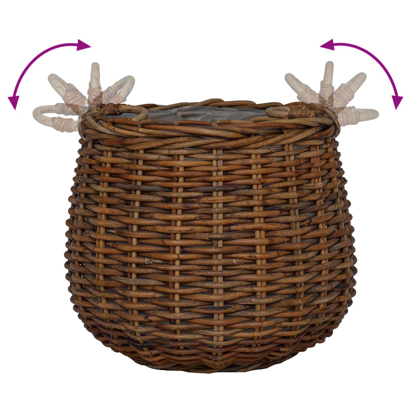 Cestino per piante con archiviazione 2 pcs Marrone Rattan Lacak | homemem39