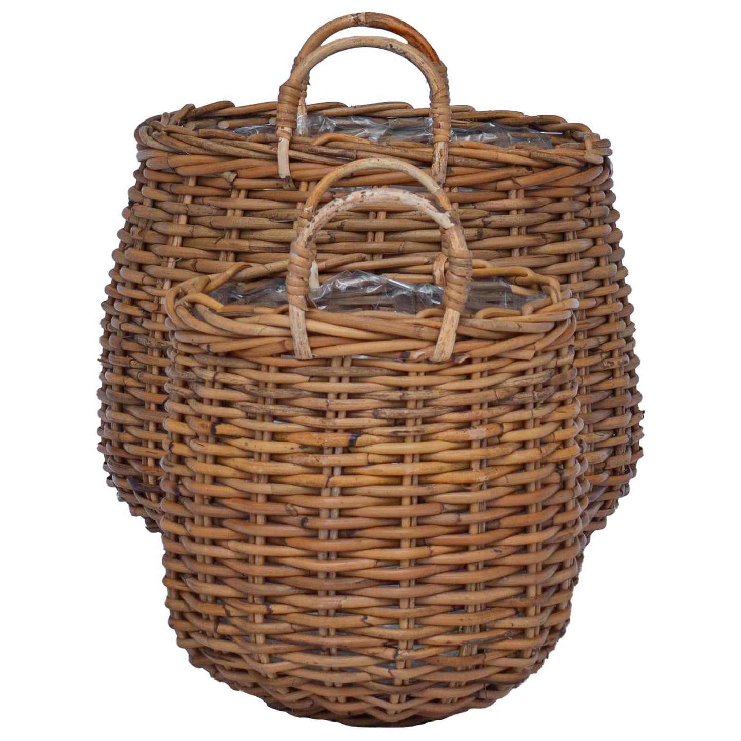 Cestino per piante con archiviazione 2 pcs Marrone Rattan Lacak | homemem39