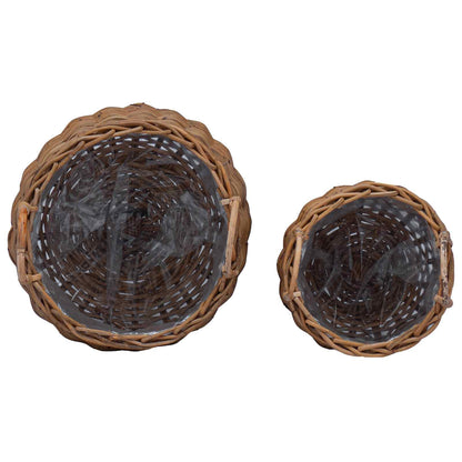 Cestino per piante con archiviazione 2 pcs Marrone Rattan Lacak | homemem39