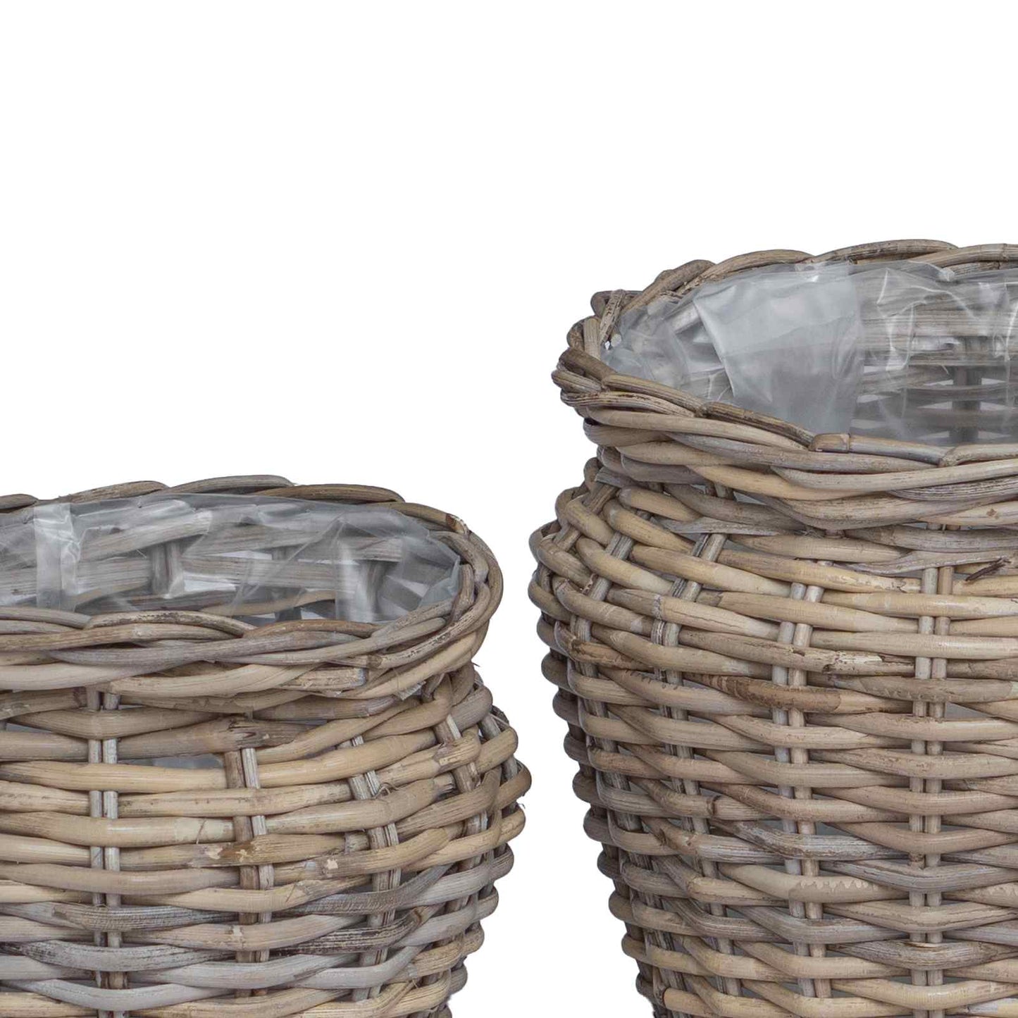 Cesto per Piante con archiviazione 2 pcs Grigio Rattan Lacak | homemem39