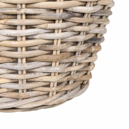 Cesto per Piante 2 pz Grigio naturale Rattan Kubu