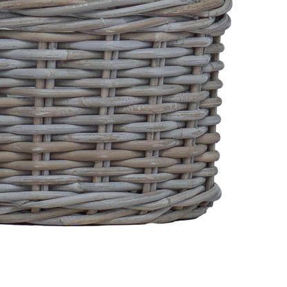 Cestino per Piante con archiviazione 2 pcs Grigio Rattan Kubu | homemem39