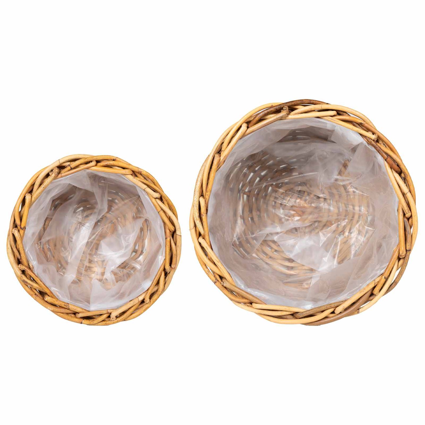 Cestino per Piante 2 pz Marrone Naturale Rattan Kubu