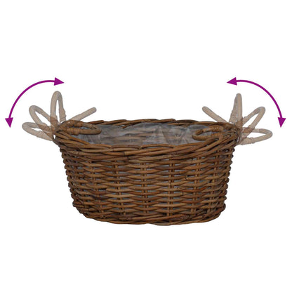 Cesto per Piante con archiviazione 2 pcs Marrone Rattan Lacak | homemem39
