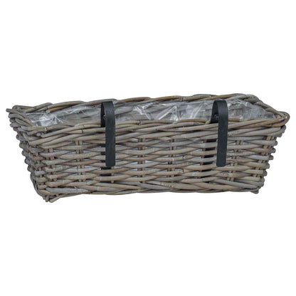 Cestino Appendibile per Piante 2 pcs Grigio 48 x 22 x 15 cm | homemem39