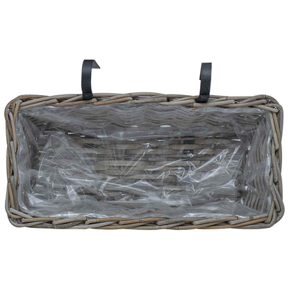 Cestino Appendibile per Piante 2 pcs Grigio 48 x 22 x 15 cm | homemem39