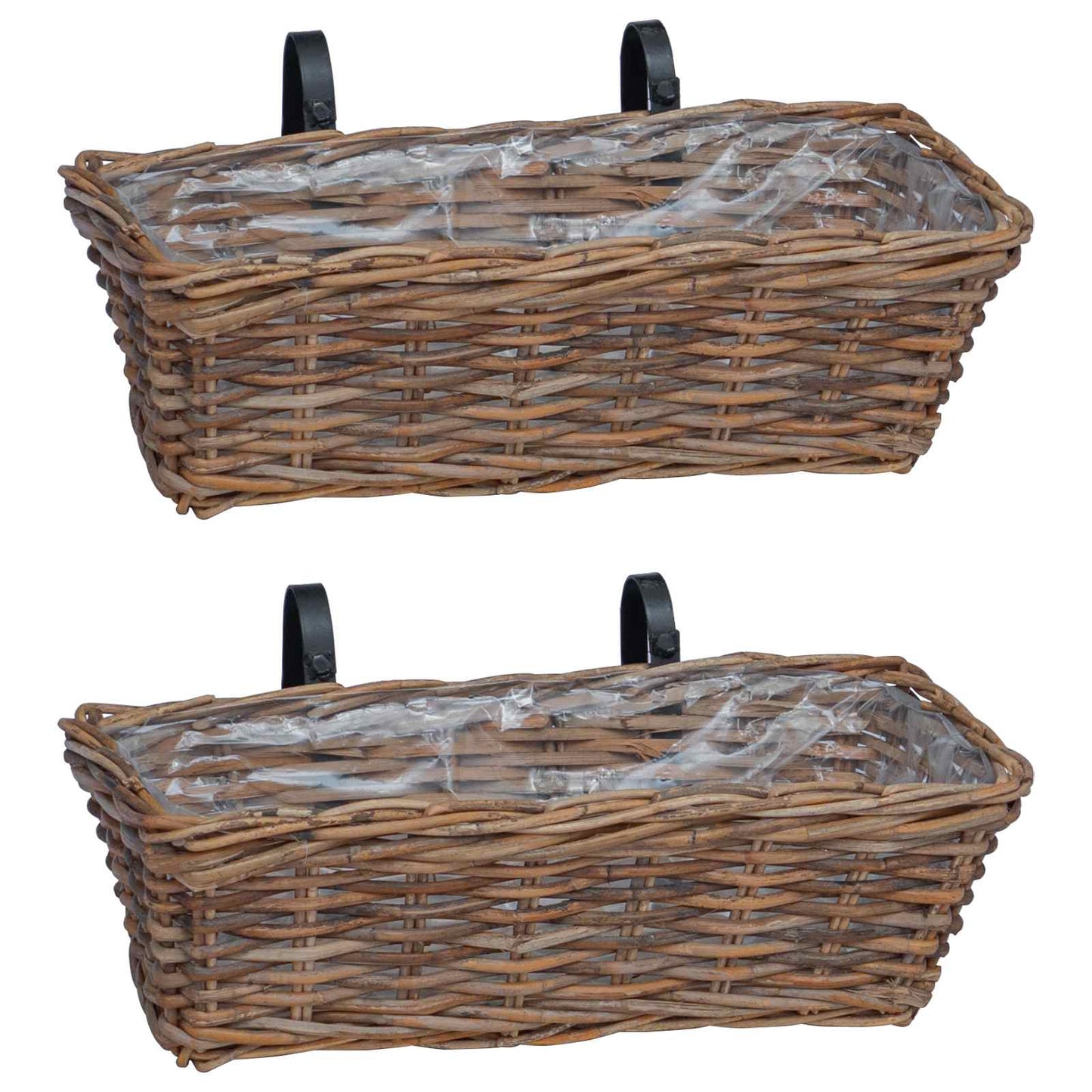 Cestino Appendibile per Piante 2 pcs Marrone 48 x 22 x 15 cm | homemem39