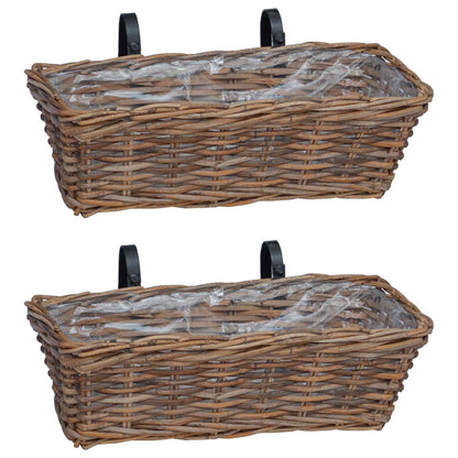 Cestino Appendibile per Piante 2 pcs Marrone 48 x 22 x 15 cm | homemem39