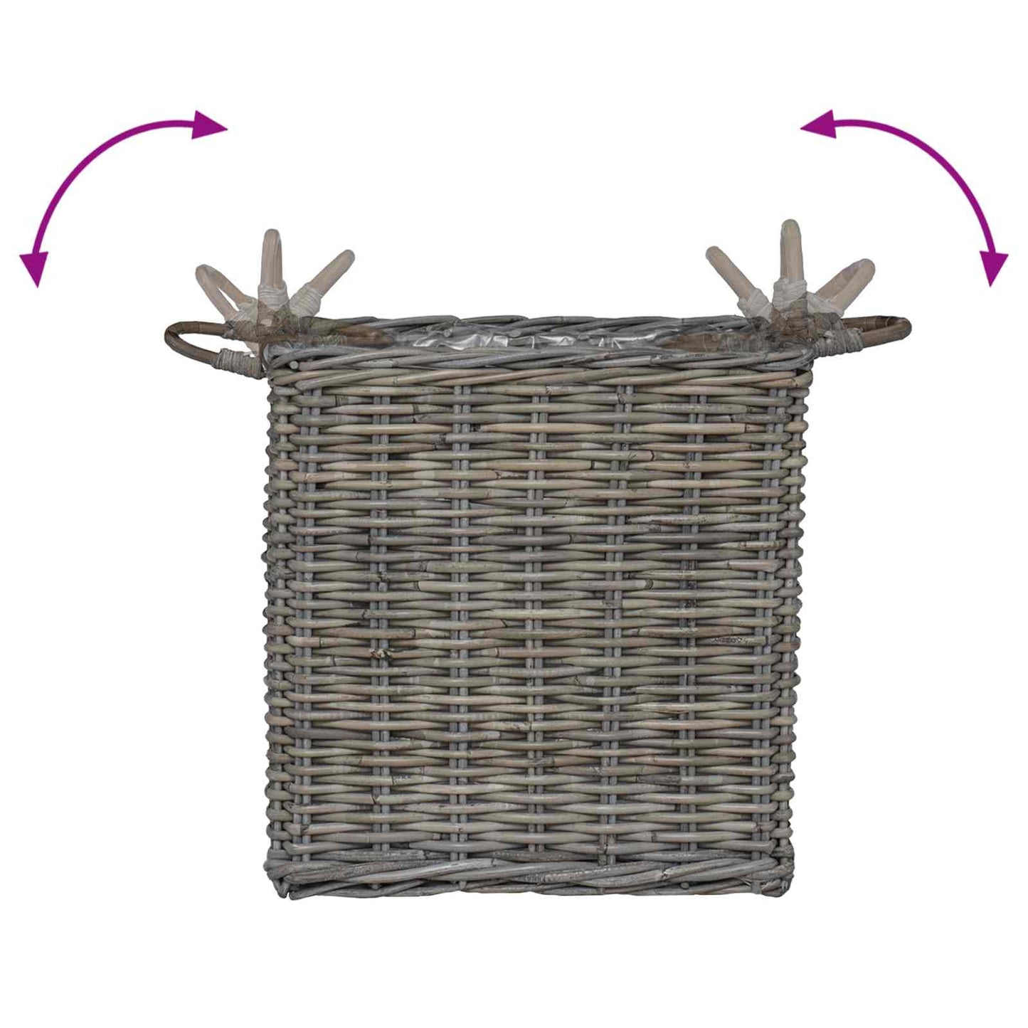 Cestino per Piante con archiviazione 2 pcs Grigio Rattan Lacak | homemem39