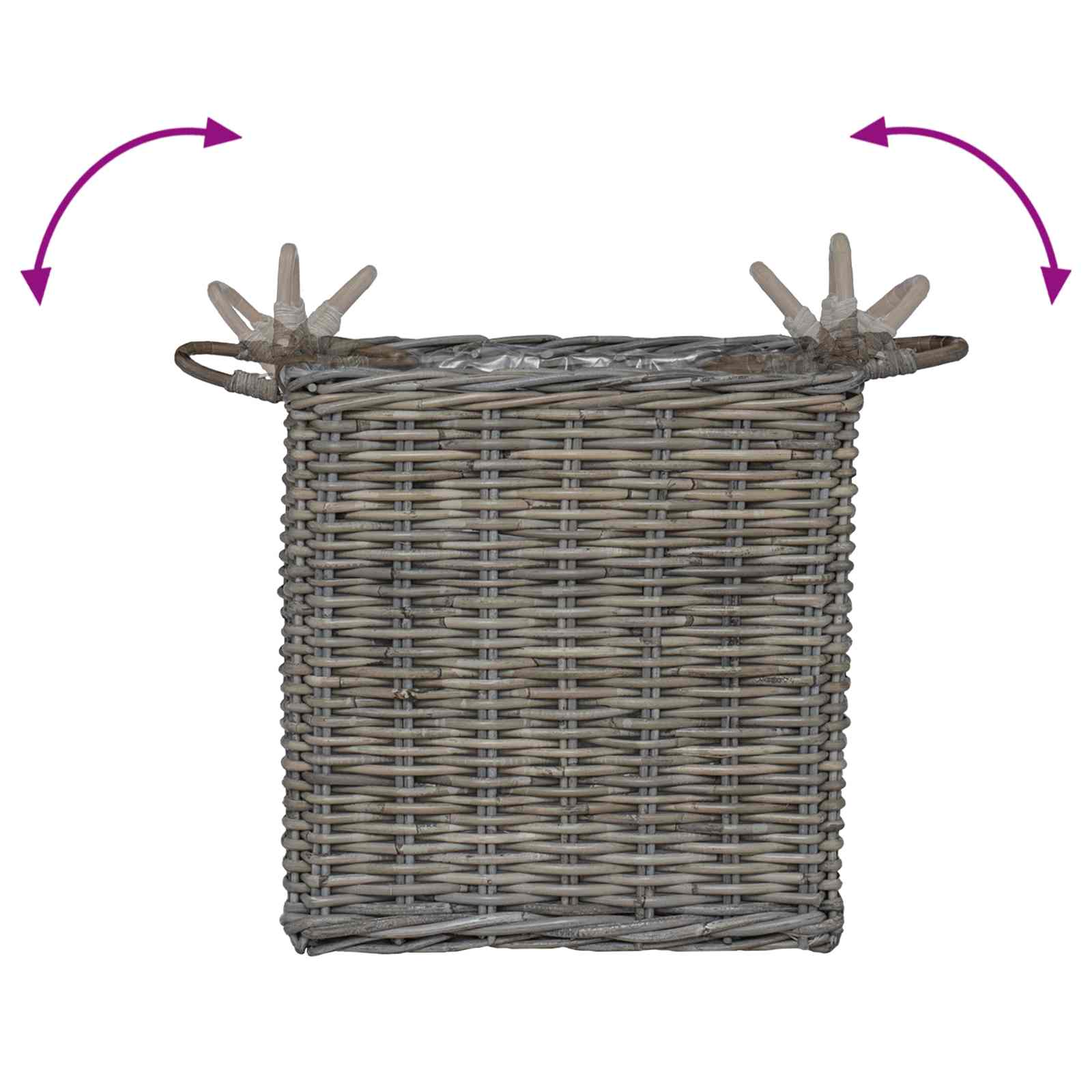 Cestino per Piante con archiviazione 2 pcs Grigio Rattan Lacak | homemem39