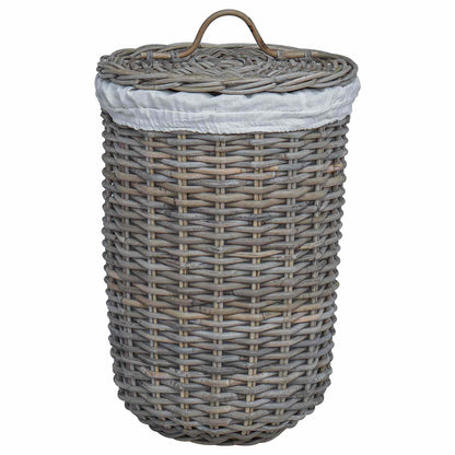 Cesto per la biancheria con coperchio 2 pcs Grigio naturale | homemem39