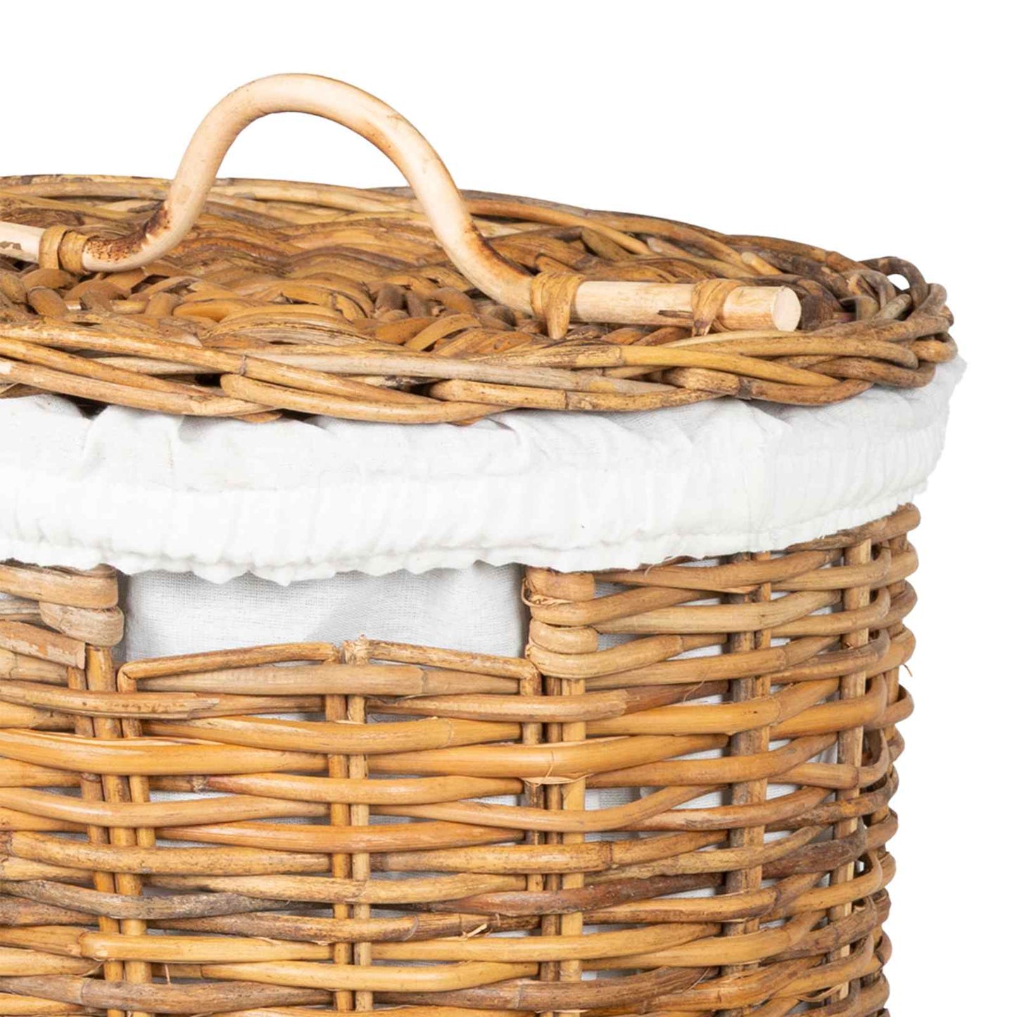 Cesto per la biancheria con coperchio 2 pcs Marrone Naturale | homemem39