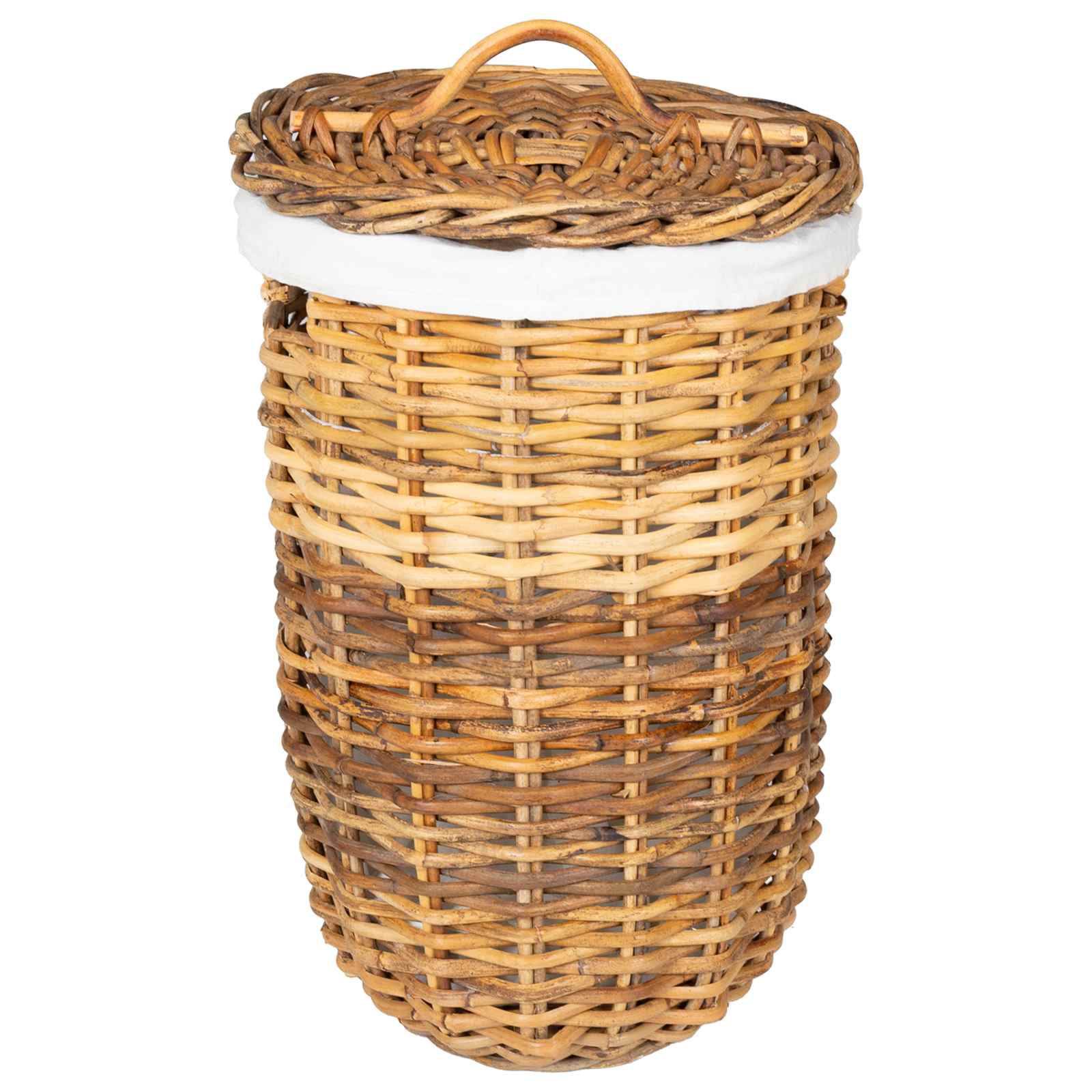 Cesto per la biancheria con coperchio 2 pcs Marrone Naturale | homemem39