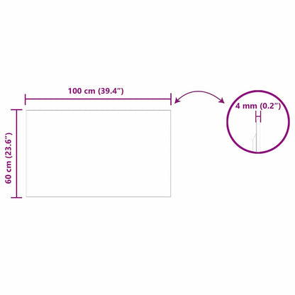 Specchio da parete Rettangolare 100 x 60 cm vetro temperato | homemem39