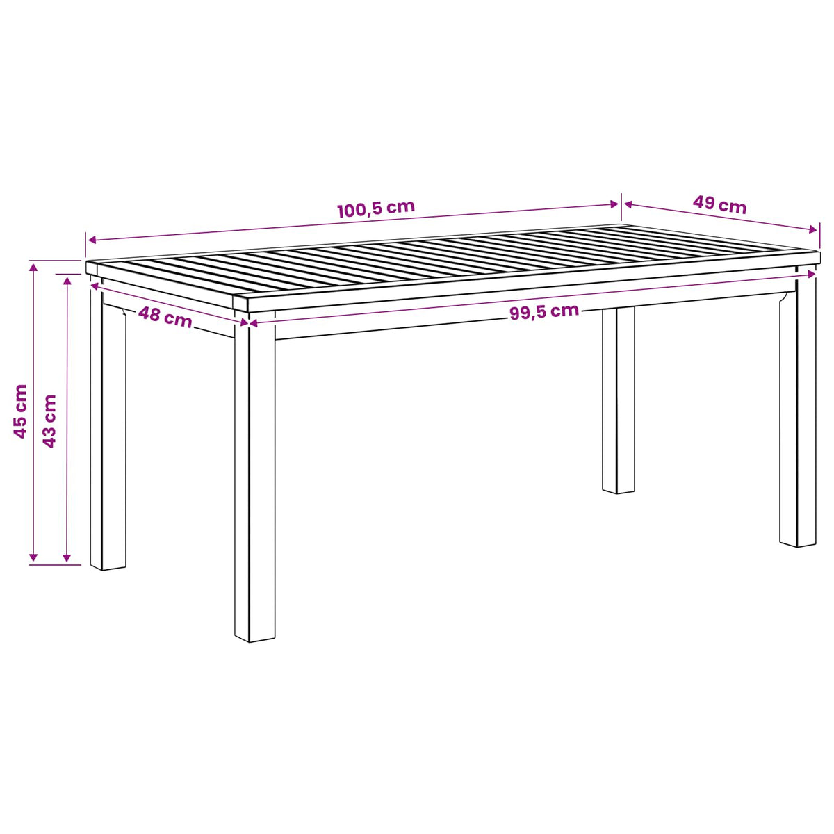 Tavolino da salotto Bianco 49 x 100,5 x 45 cm