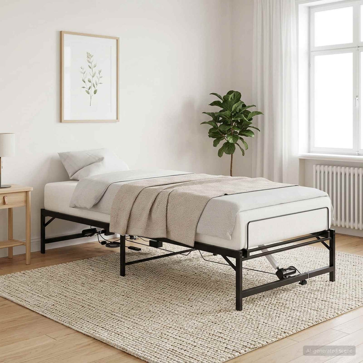 Telaio Letto Elettrico Regolabile Nero 80 x 200 cm Acciaio
