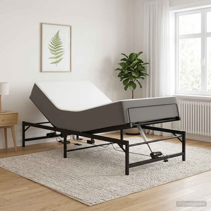 Telaio Letto Elettrico Regolabile Nero 90 x 190 cm Acciaio