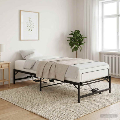 Telaio Letto Elettrico Regolabile Nero 90 x 190 cm Acciaio