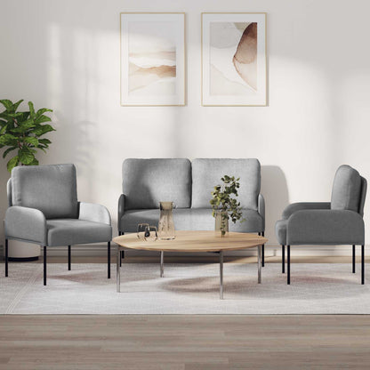Set divani con cuscino 3 pcs Grigio chiaro 115 x 56 x 80 cm | homemem39