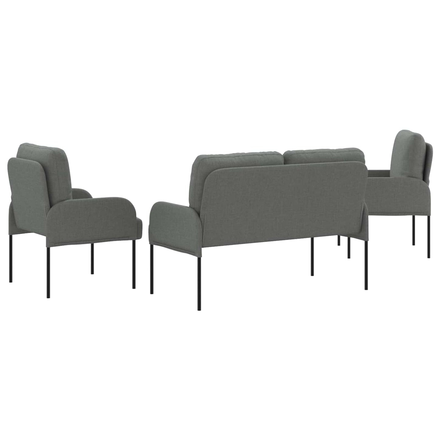 Set divani 3 pcs Grigio scuro 115 x 56 x 80 cm Legno compensato | homemem39
