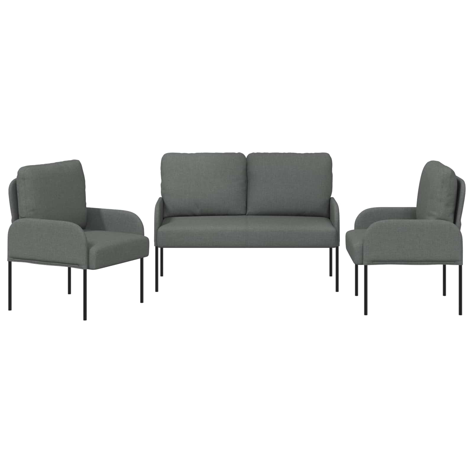 Set divani 3 pcs Grigio scuro 115 x 56 x 80 cm Legno compensato | homemem39