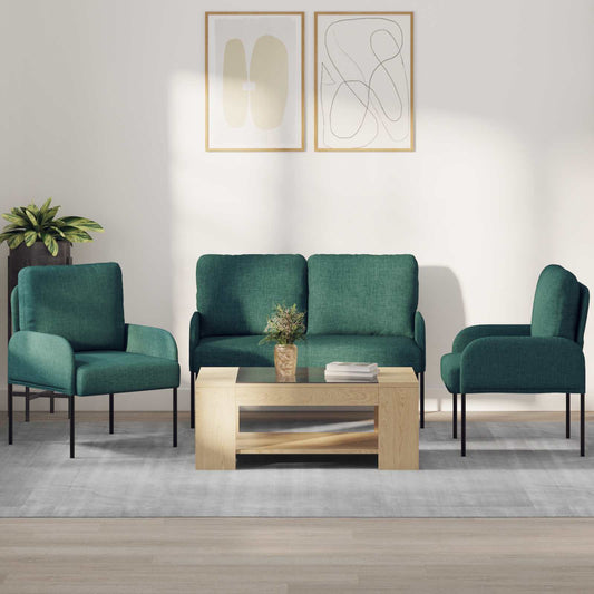 Set divani 3 pcs Verde Scuro 115 x 56 x 80 cm Legno compensato | homemem39