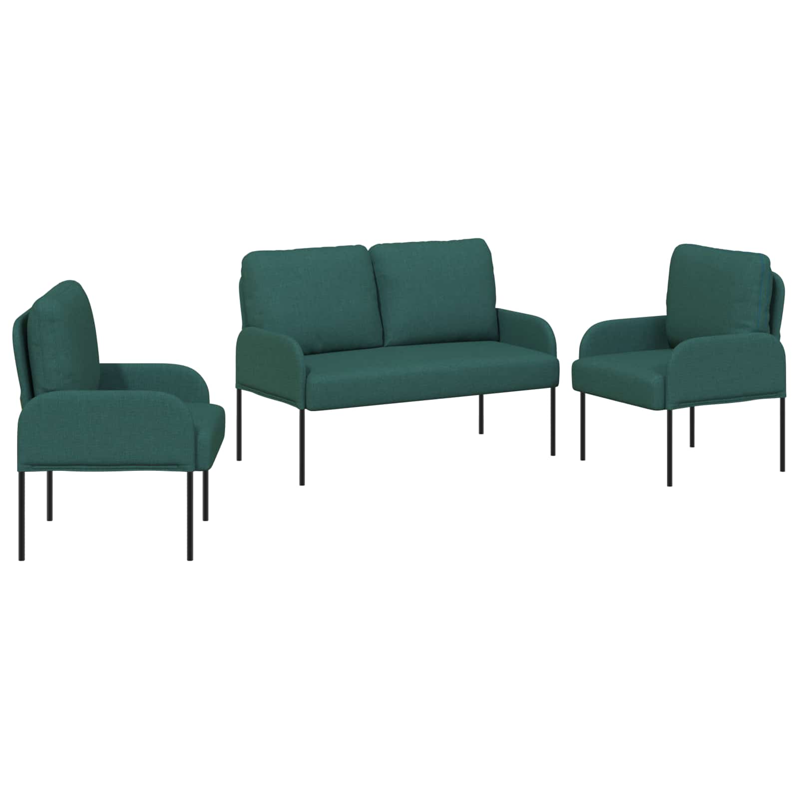 Set divani 3 pcs Verde Scuro 115 x 56 x 80 cm Legno compensato | homemem39